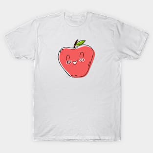 Smiling Apple Cute Drawing T-Shirt